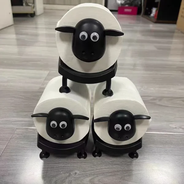 1/3pcs Sheep Toilet Roll Holder Funny Toilet Paper Holder Free Standing Bathroom Set Cute Black Sheep Roll Rack Bathroom Decor